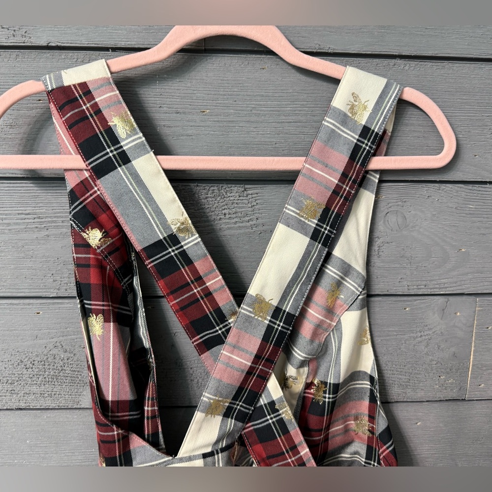NWT Urban Outfitters Chandler Plaid Gold Bee Jumper Dress Sz Medium - Picture 9 of 10